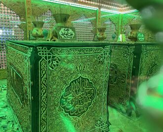 Interior of al-'Askariyyayn shrine and tomb of Imam al‑Hadi (a), Samarra, Iraq