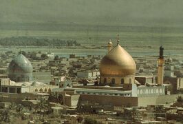 The old dome of the holy shrine of Samarra which was destructed in a terrorist bombing in 2006. The tombs of Imam al-Hadi (a) and Imam al-Hasan al-Askari (a) are located in this place. The holy Sardab of Imam al-Mahdi (a) where He (a) was seen for the last time before his Major Occultation is also in this shrine. (Featured in October 4, 2015)