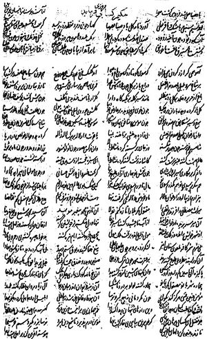 تصویری از قصیده سوگنامه کربلا در کتابخانه هند