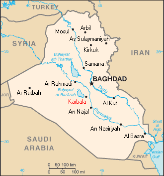 Karbala WikiShia   Iraq Map Karbala 