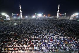 Vigilance, worship and praying of the Shia at Eve of Mid-Sha'ban, 2107 at Jamkaran Mosque.