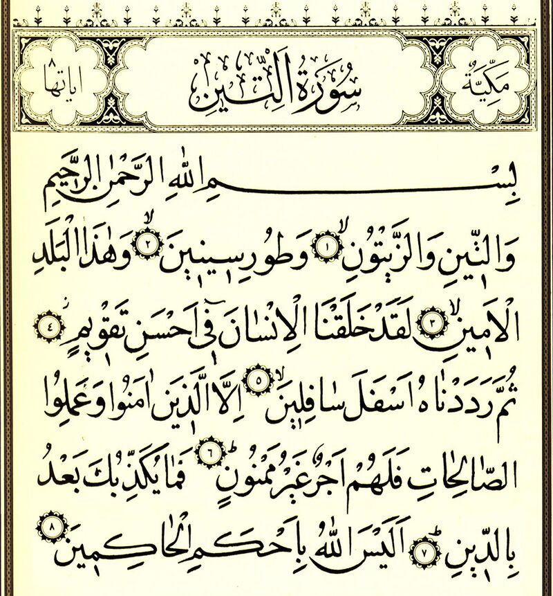 سوره تین - ویکی شیعه